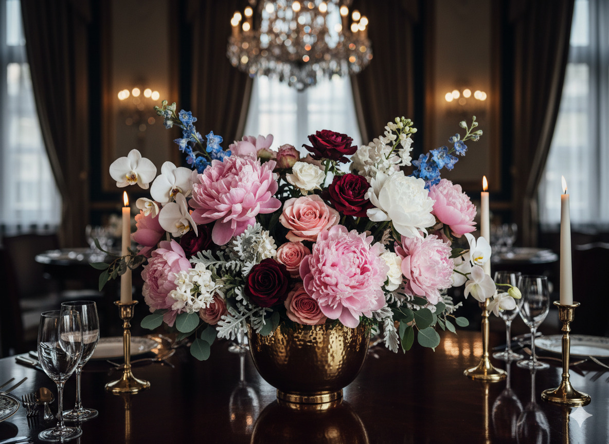 Premium floral arrangement with luxury flowers